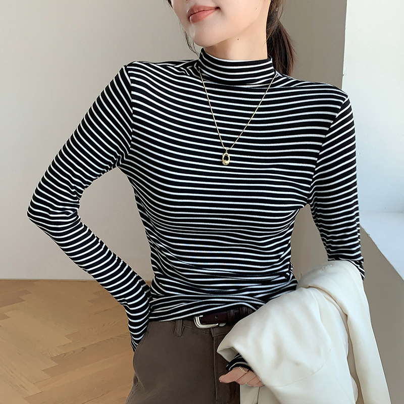 Classic Striped Women Mock Nec - đánh giá và giá Base Layer Top